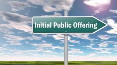A roadsign that reads "Initial Public Offering"